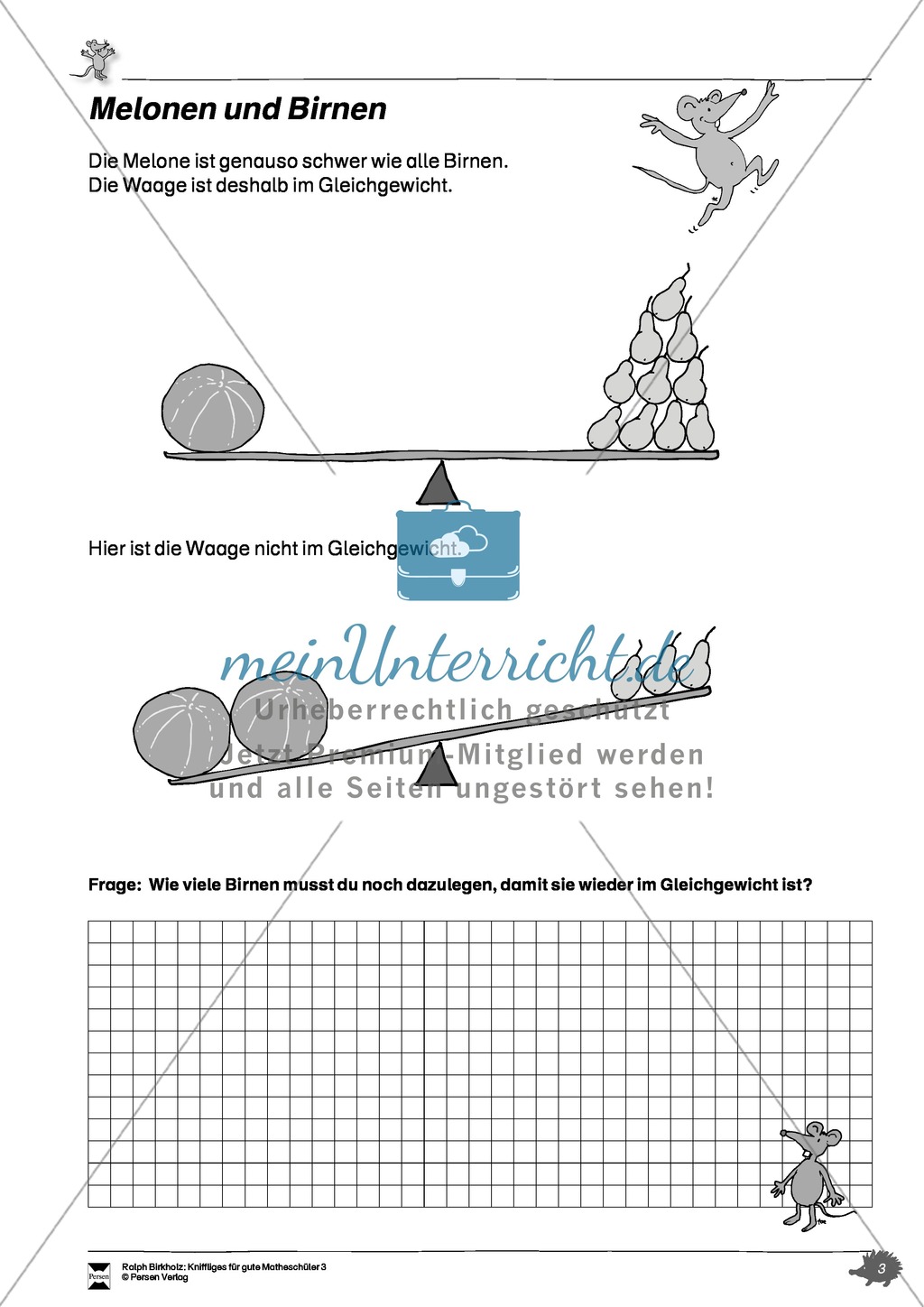 Melonen und Birnen: Knobelaufgaben für leistungsstarke SchülerInnen Preview 1