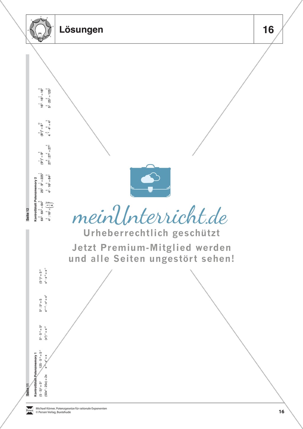 Aufgaben zur Berechnung von Potenzen mit rationalen Exponenten Preview 4