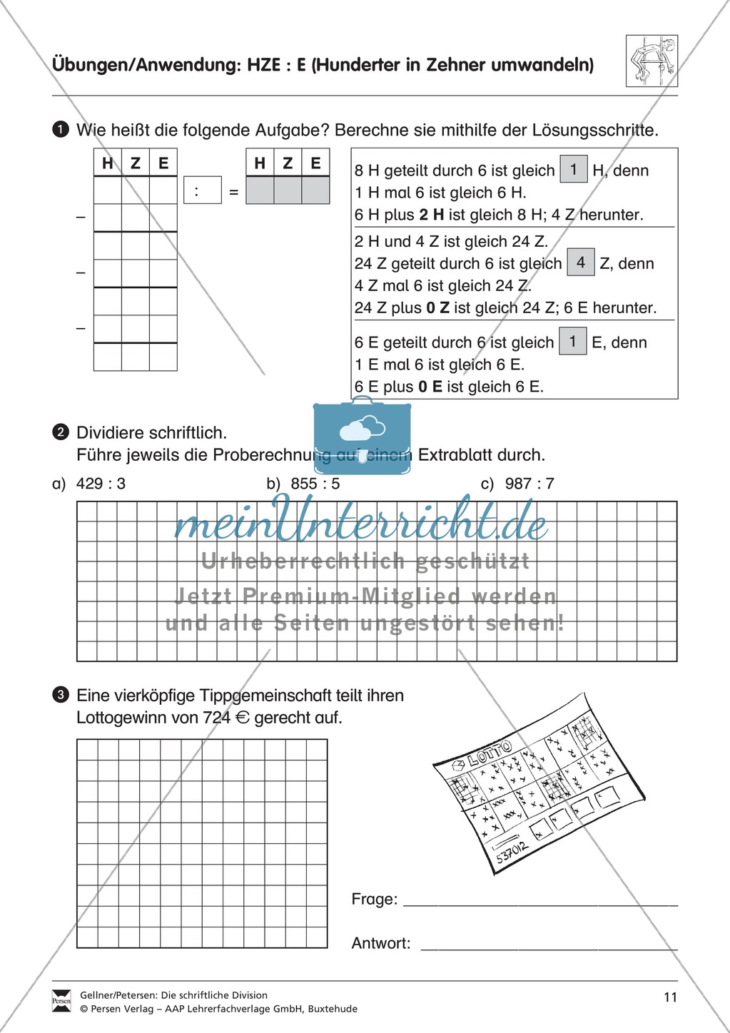 Schriftliche Division: Umwandlung von Hundertern in Zehner Preview 2