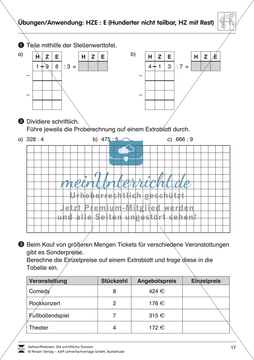 Schriftliche Division: Nichtteilbare Hunderter Preview 4