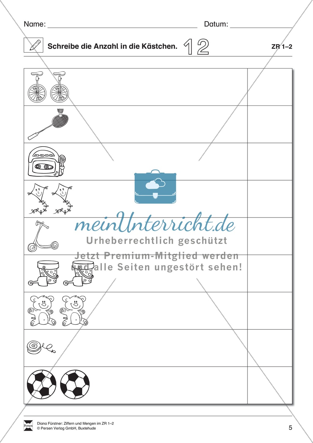 Förderschule: Den Zahlenraum 1-2 mit lernschwachen SchülerInnen entdecken Preview 5