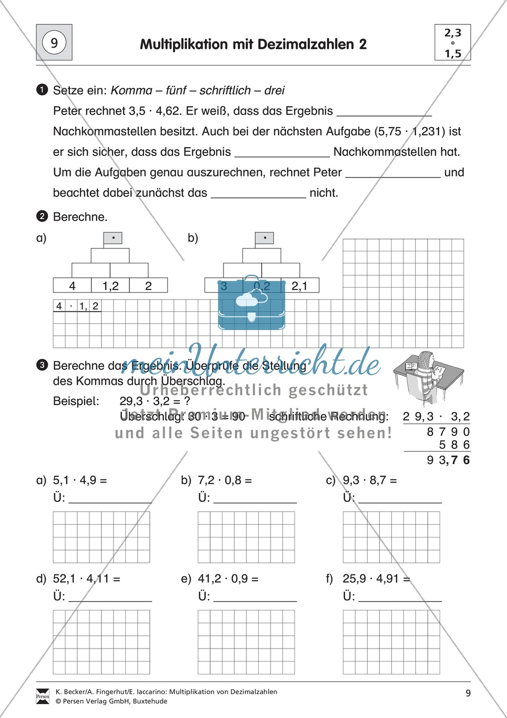 Aufgaben zur Multiplikation von Dezimalzahlen untereinander Preview 2