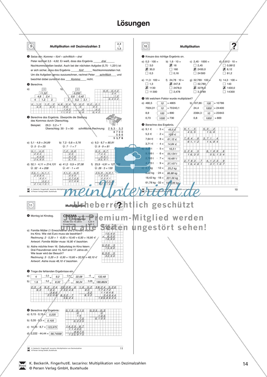Aufgaben zur Multiplikation von Dezimalzahlen untereinander Preview 4