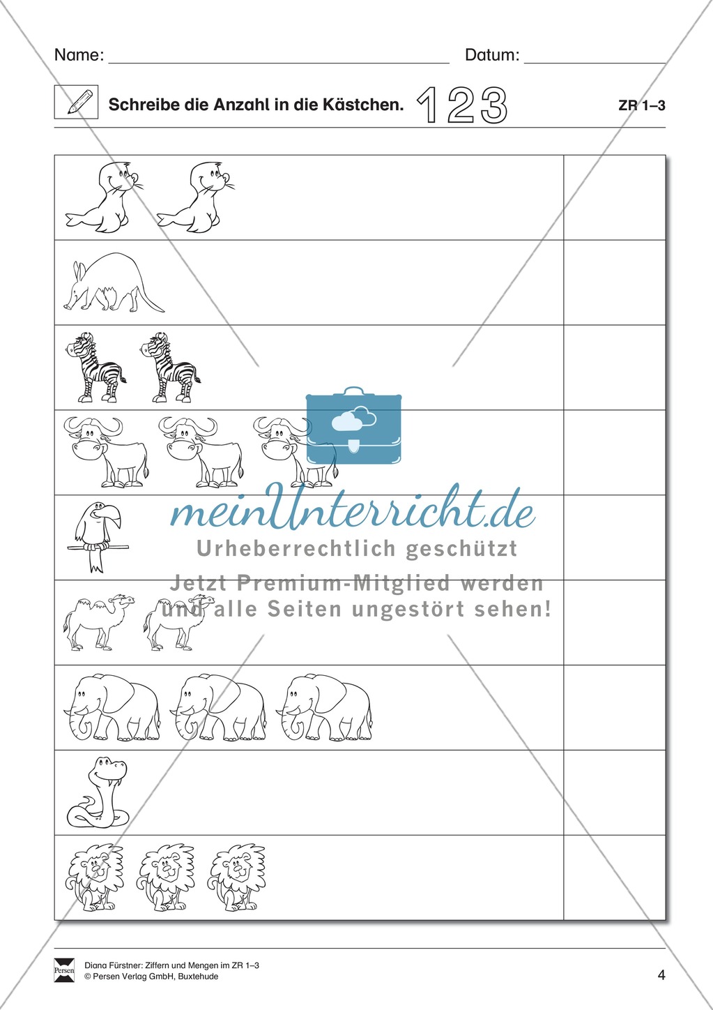Zahlen und Mengen anschaulich entdecken mit SchülerInnen mit geistiger Behinderung Preview 4