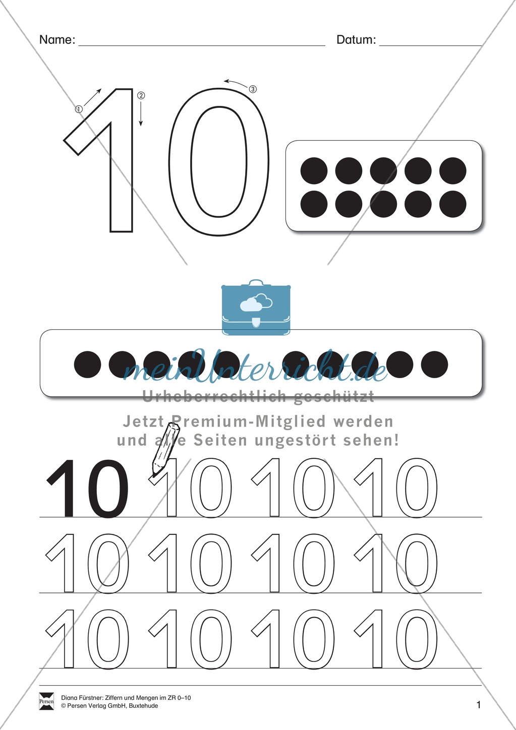 Zahlenraum bis Zehn: Mengenbilder Preview 1