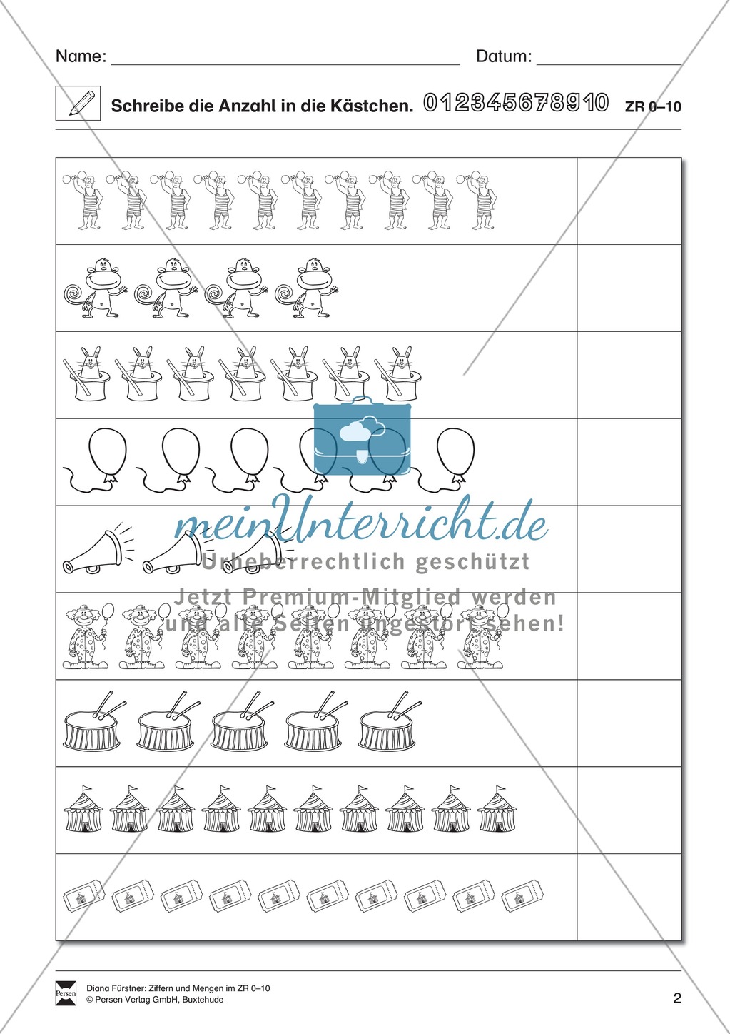 Zahlenraum bis Zehn: Mengenbilder Preview 2