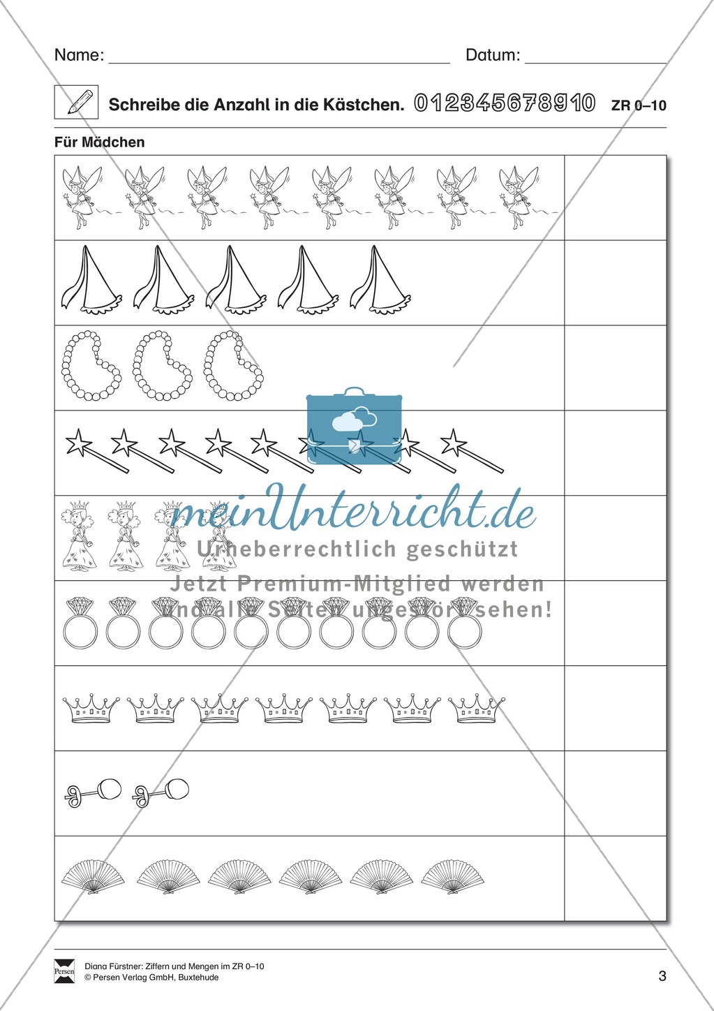 Zahlenraum bis Zehn: Mengenbilder Preview 3