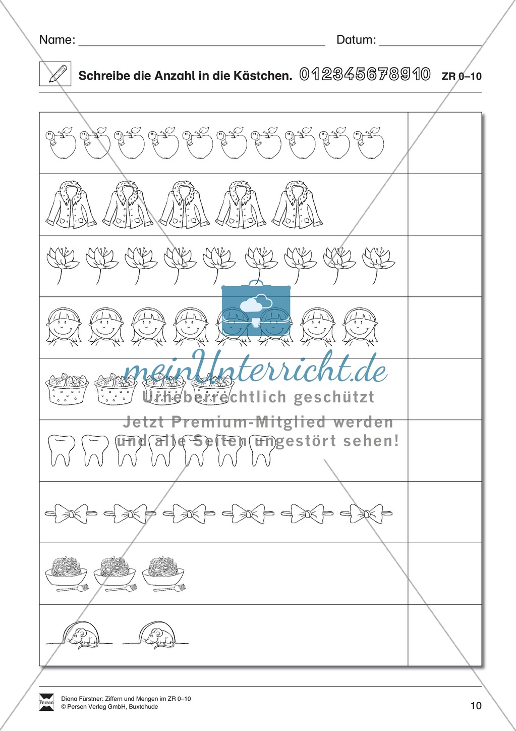 Zahlenraum bis Zehn: Mengenbilder Preview 6