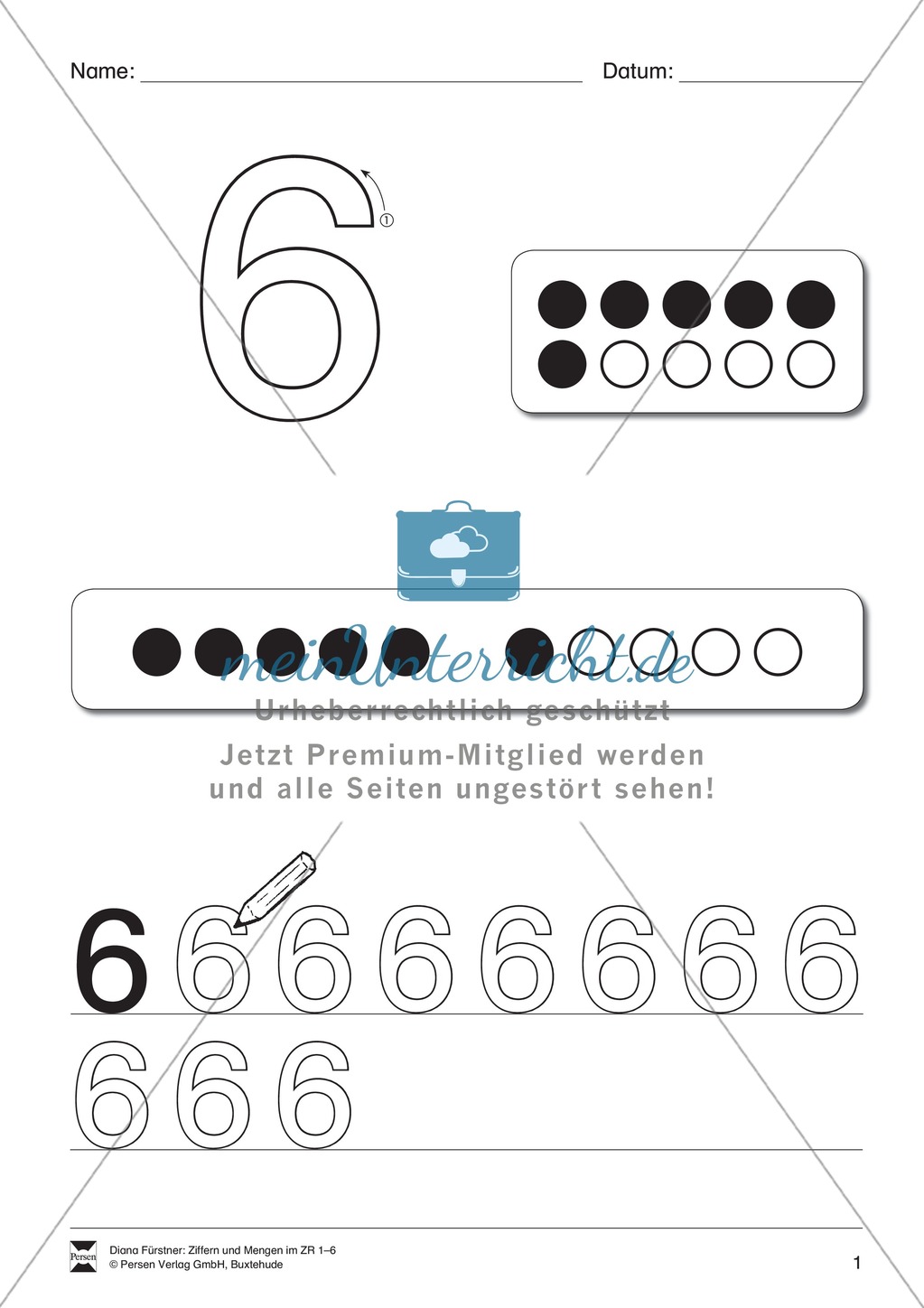 Zahlen und Mengen im Zahlenraum bis 6 mit SchülerInnen mit geistiger Behinderung entdecken Preview 1