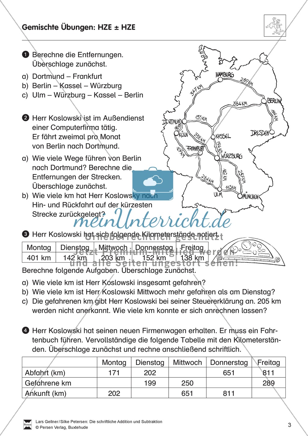 Gemischte Übungen zur schriftlichen Addition und Subtraktion Preview 3