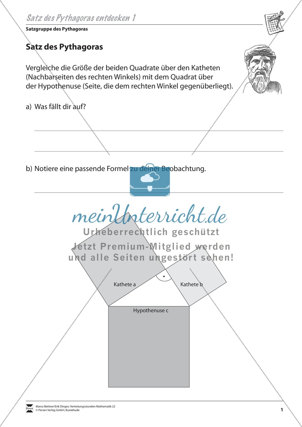 Den Satz des Pythagoras entdecken Preview 1