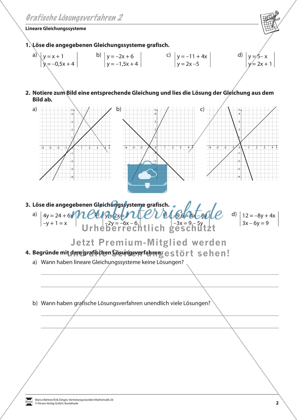 Graphische Lösungsverfahren für lineare Gleichungssysteme Preview 2