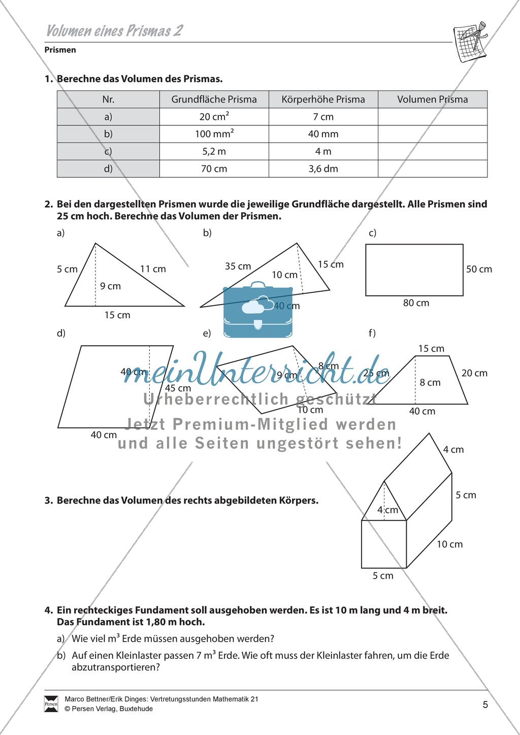 Volumen eines Prismas bestimmen Preview 2