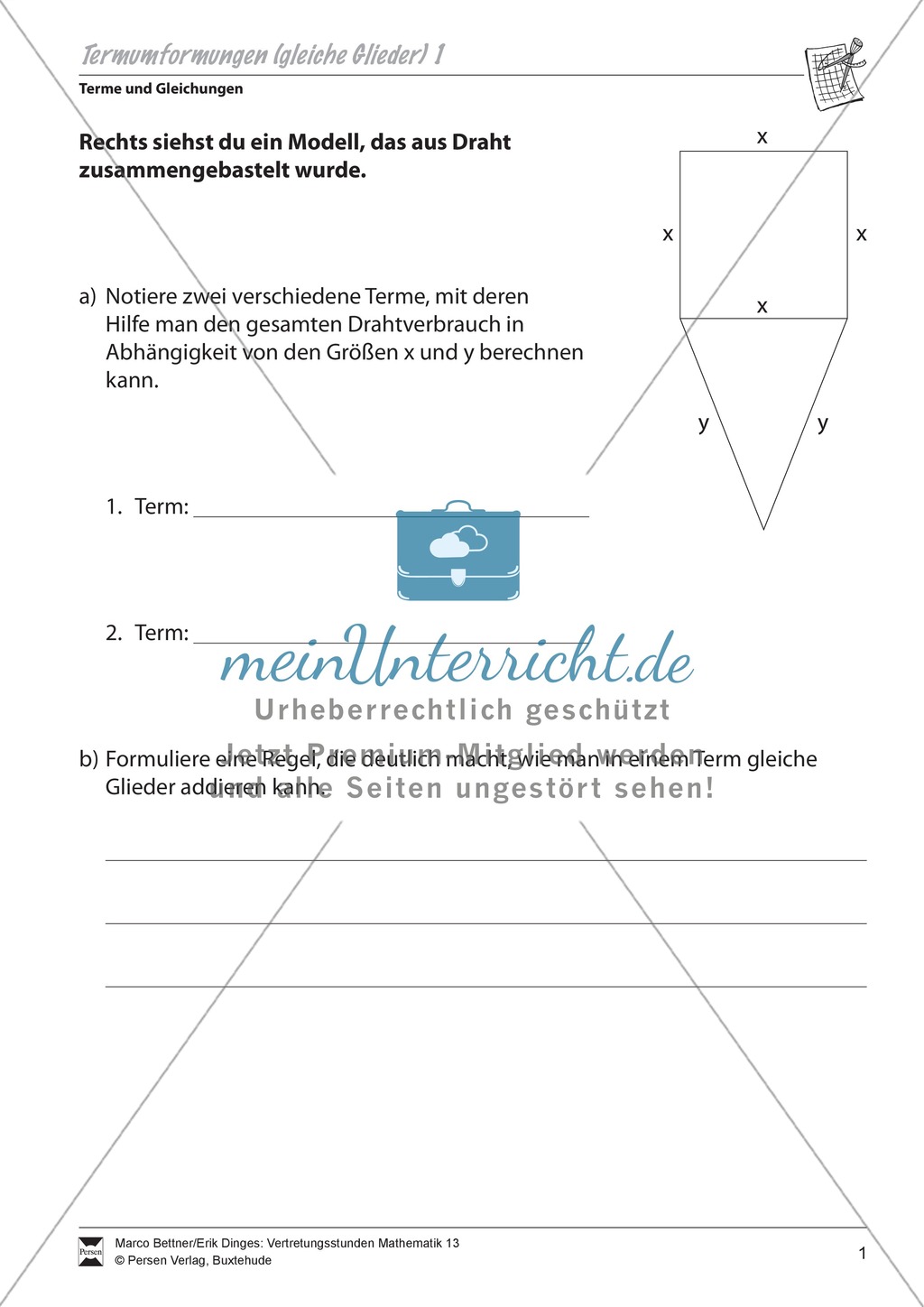 Termumformungen mit gleichen Gliedern wiederholen und festigen Preview 1