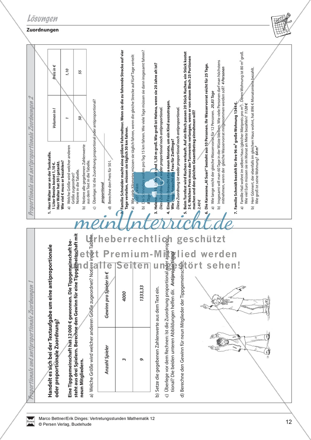 Verschiedene Aufgaben zu proportionalen und antiproportionalen Zuordnungen Preview 3