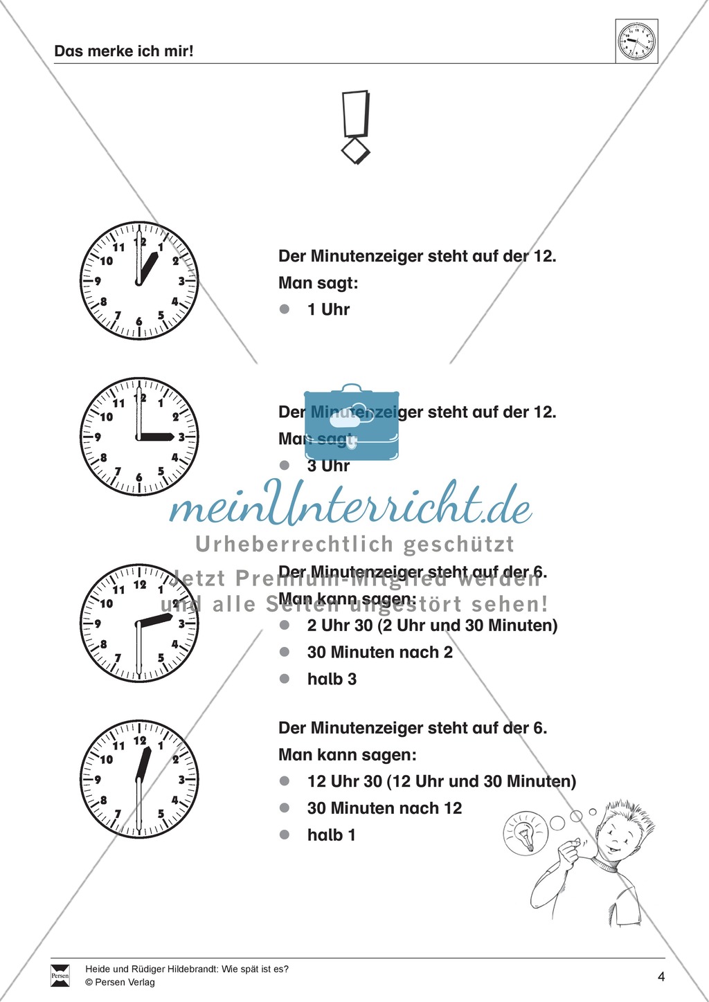Uhrzeiten: Übungen zur vollen und halben Stunde Preview 4