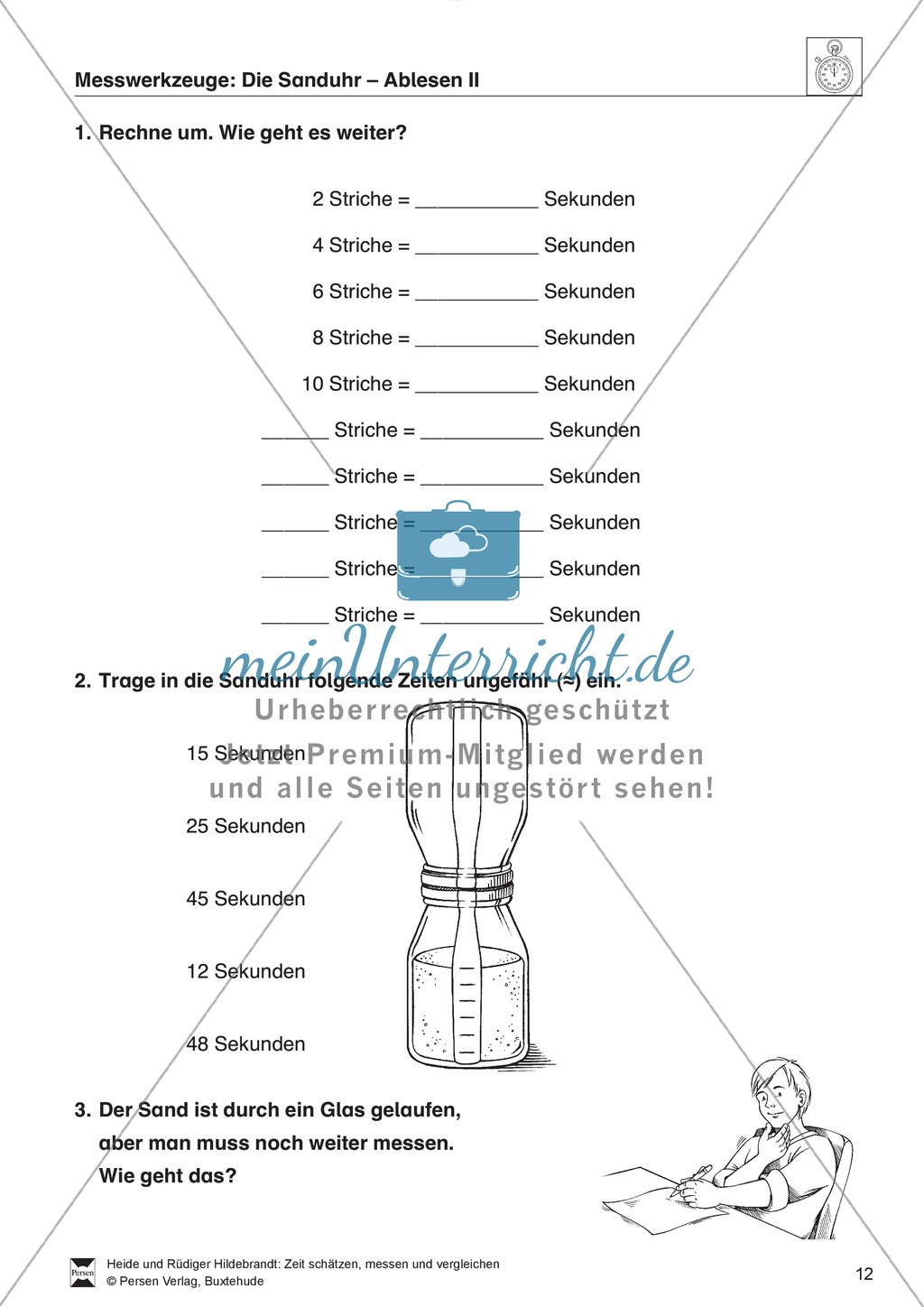 Handlungsorientierung: Bastelanleitung für eine Sanduhr und Messaufträge Preview 6