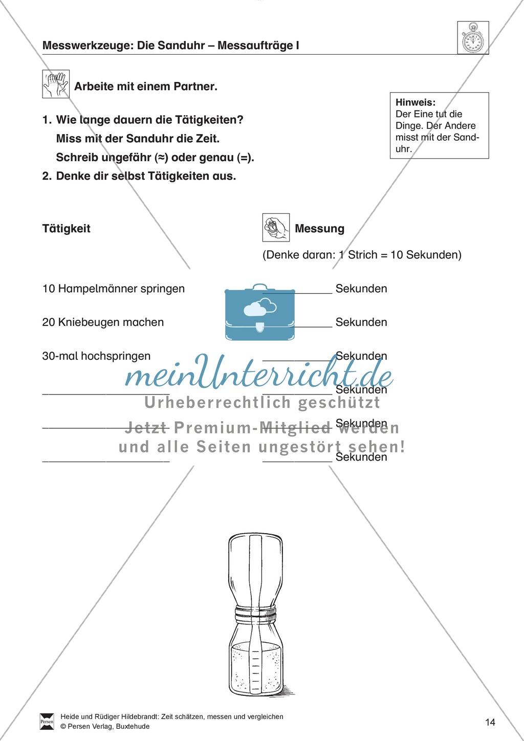 Handlungsorientierung: Bastelanleitung für eine Sanduhr und Messaufträge Preview 8