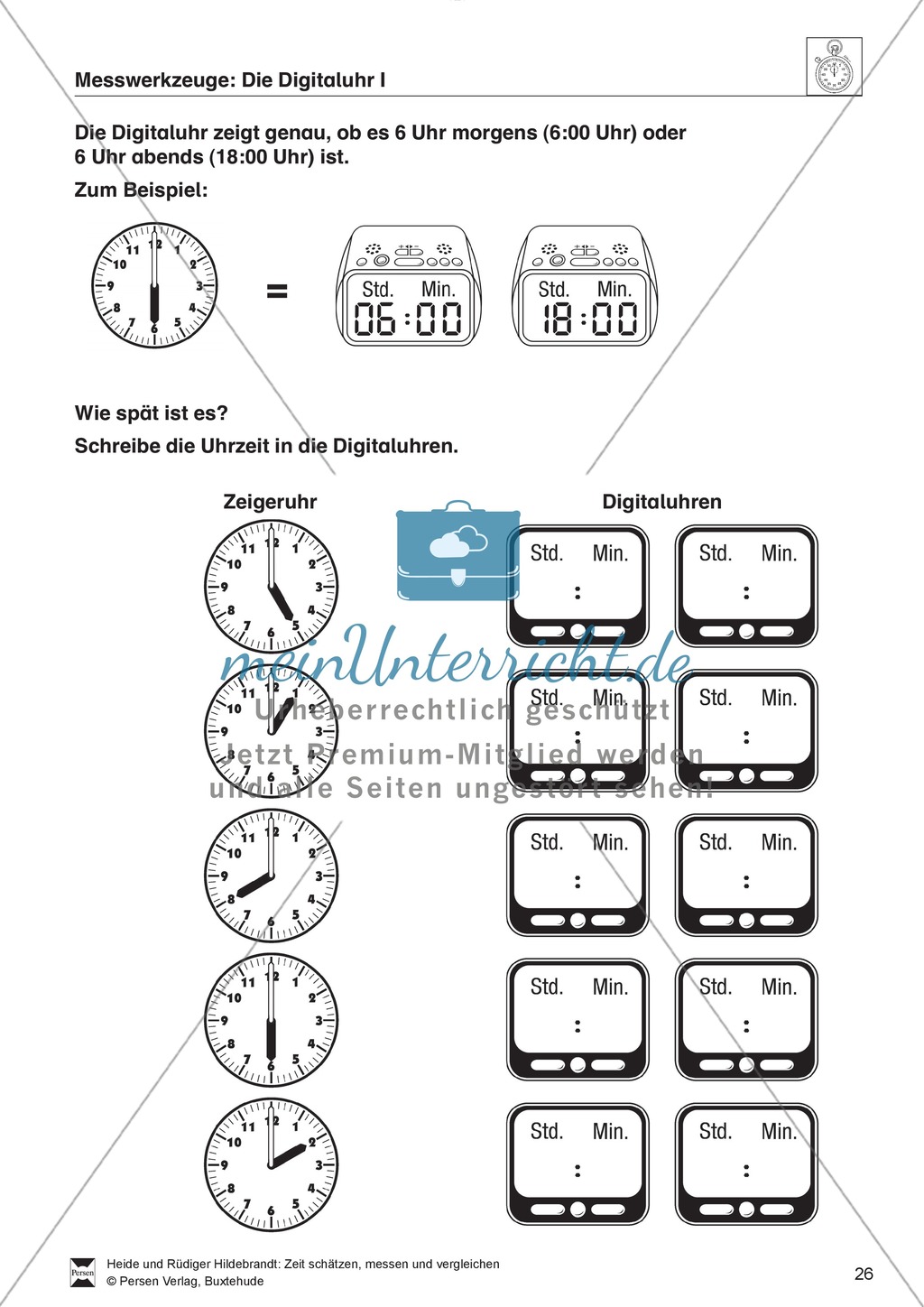 Messaufträge zum Ablesen und Darstellen der Uhrzeit auf einer Digitaluhr Preview 1