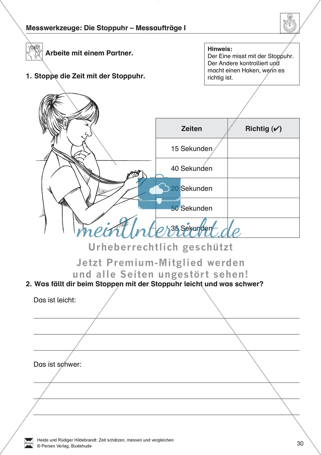 Messaufträge zum Ablesen und Darstellen der Uhrzeit auf einer Stoppuhr Preview 1