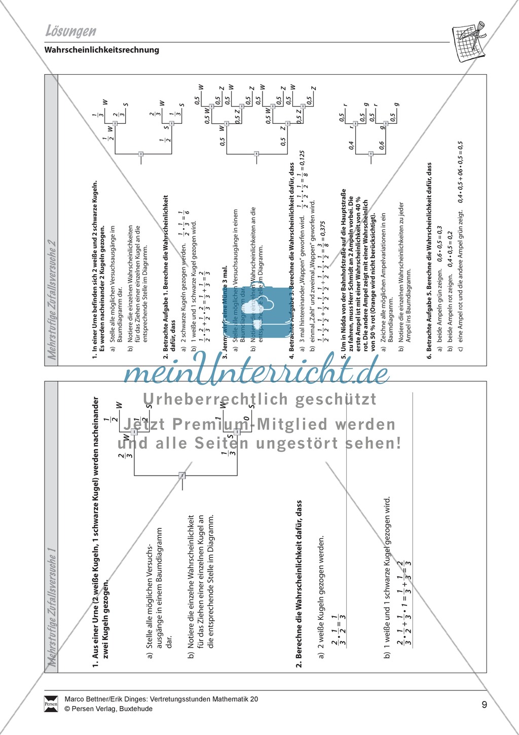 Wahrscheinlichkeitsrechnung: Mehrstufige Zufallsversuche Preview 3