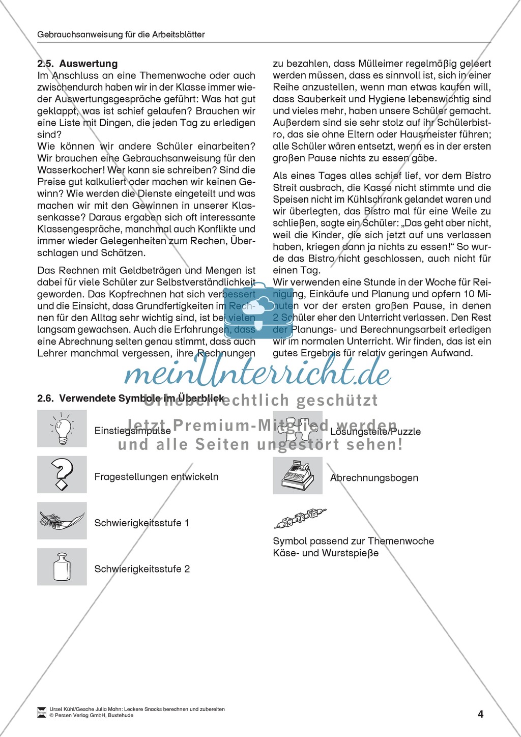 Projekt zum Sachrechnen: Käse- und Wurstspieße herstellen und Inhaltsstoffe und Preise berechnen Preview 4