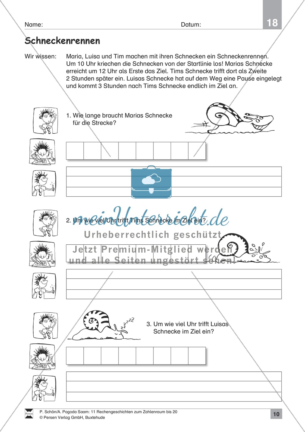 Sachrechnen und Textaufgaben: Rechengeschichten zur Subtraktion im Zahlenraum bis 20 Preview 10