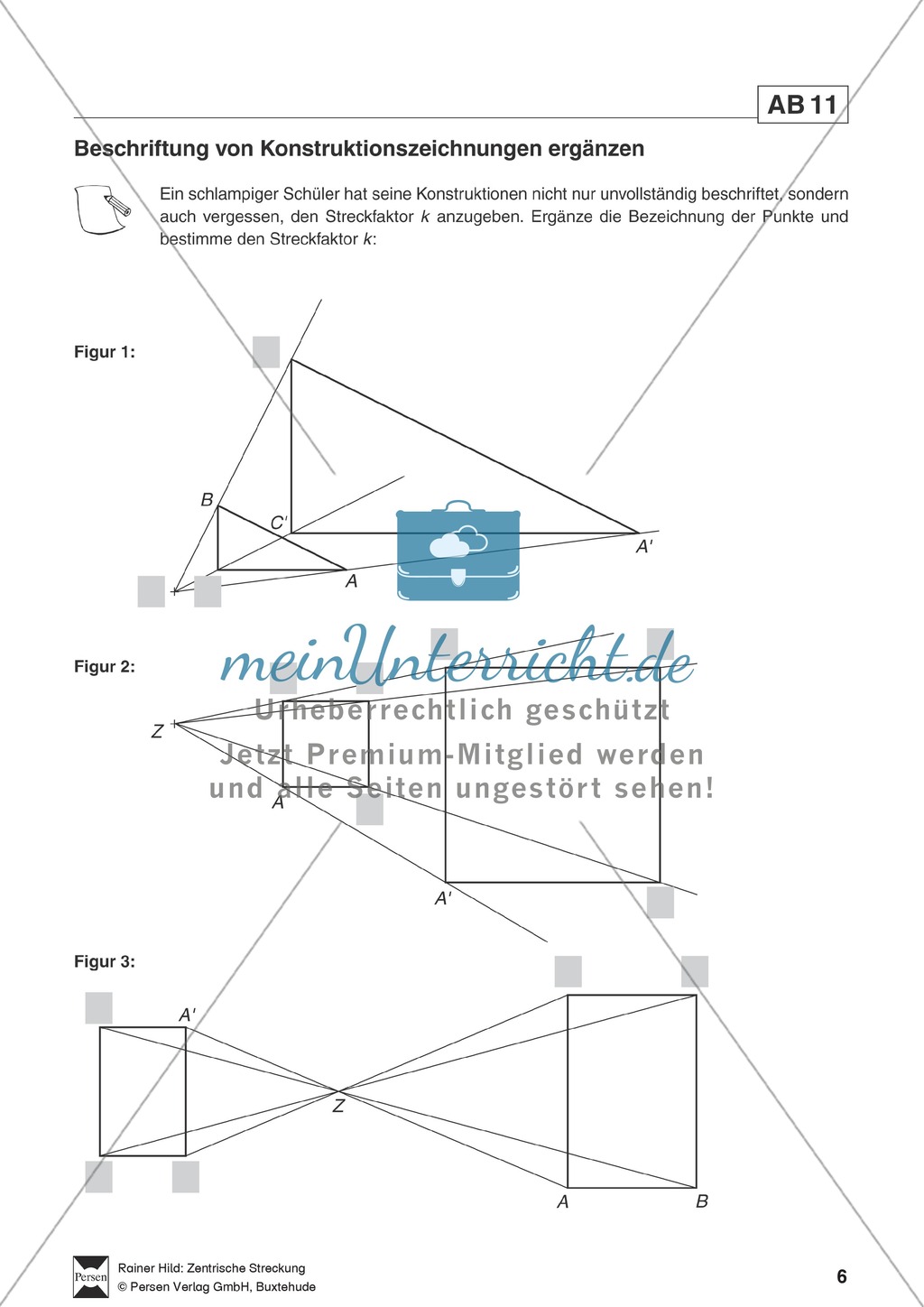 Zentrische Streckung: Bezeichnung und Beschriftung von Konstruktionsmerkmalen Preview 1