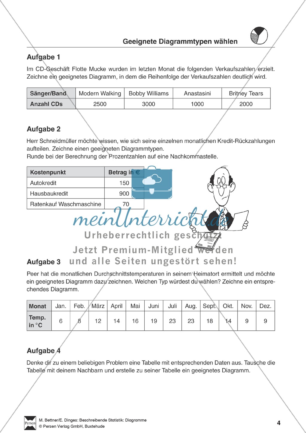 Beschreibende Statistik: Auswahl geeigneter Diagramme zur Darstellung von Daten Preview 1