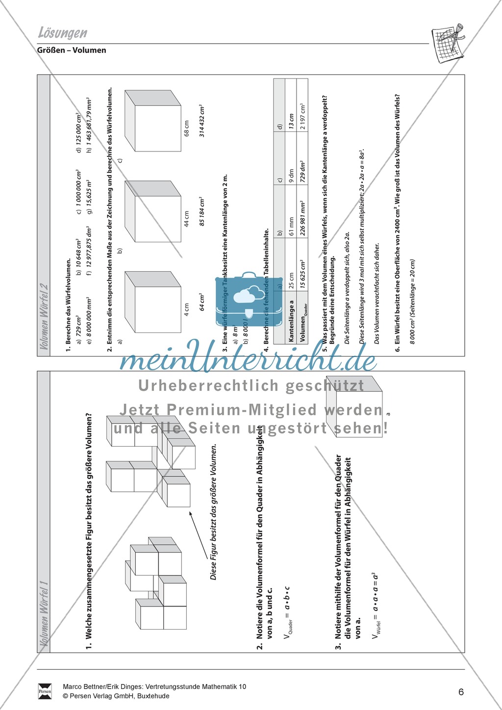 Volumenberechnung zusammengesetzter Figuren mit Hilfe von Quadern Preview 3