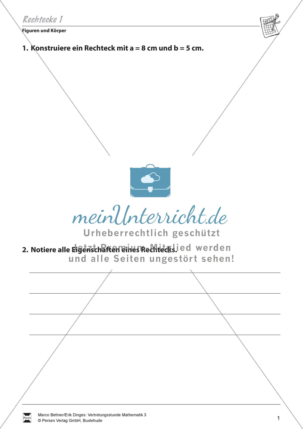 Figuren und Körper: Rechtecke konstruieren und berechnen Preview 1