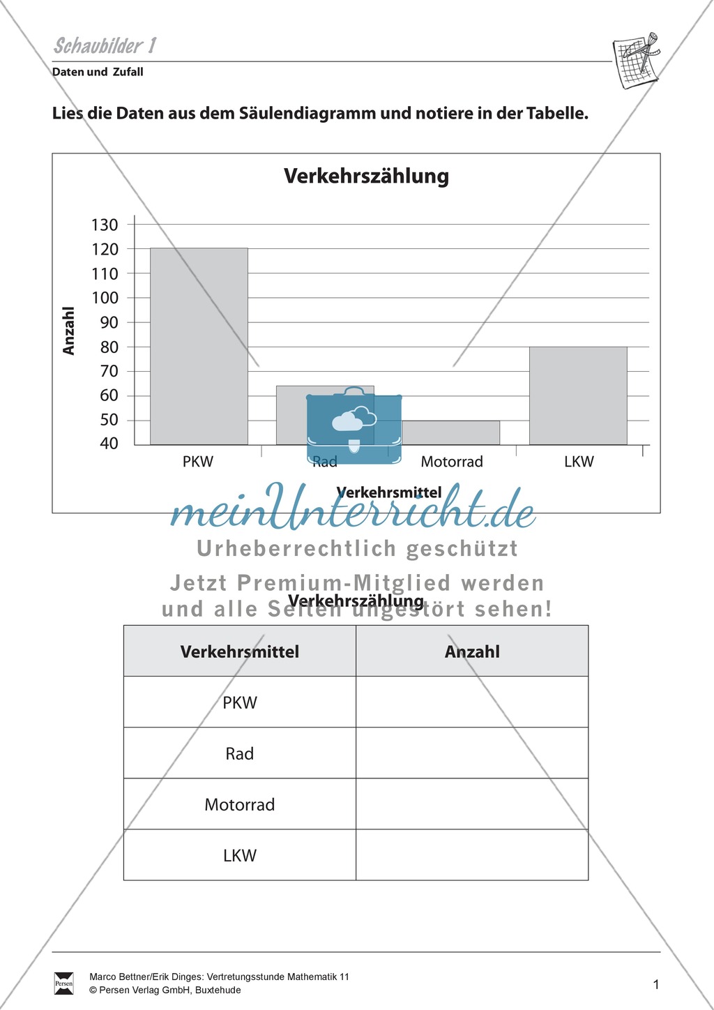 Daten und Zufall: Schaubilder lesen und sinnvoll Daten entnehmen Preview 1