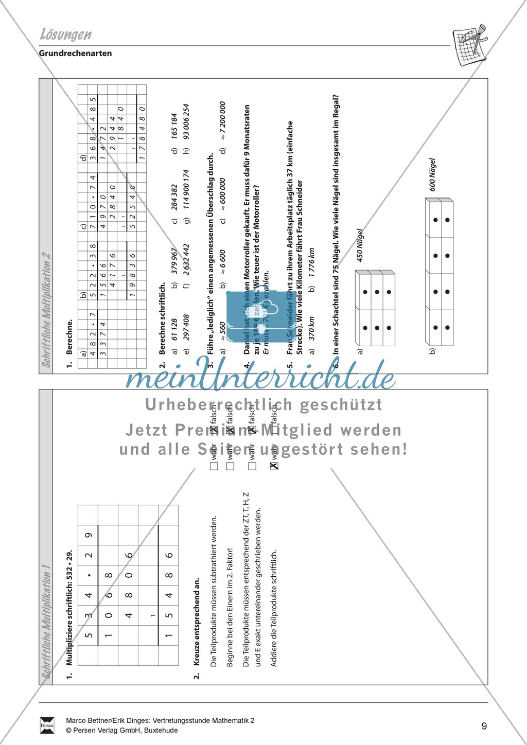 Grundrechenarten: Wiederholen und Üben der schriftlichen Multiplikation Preview 3