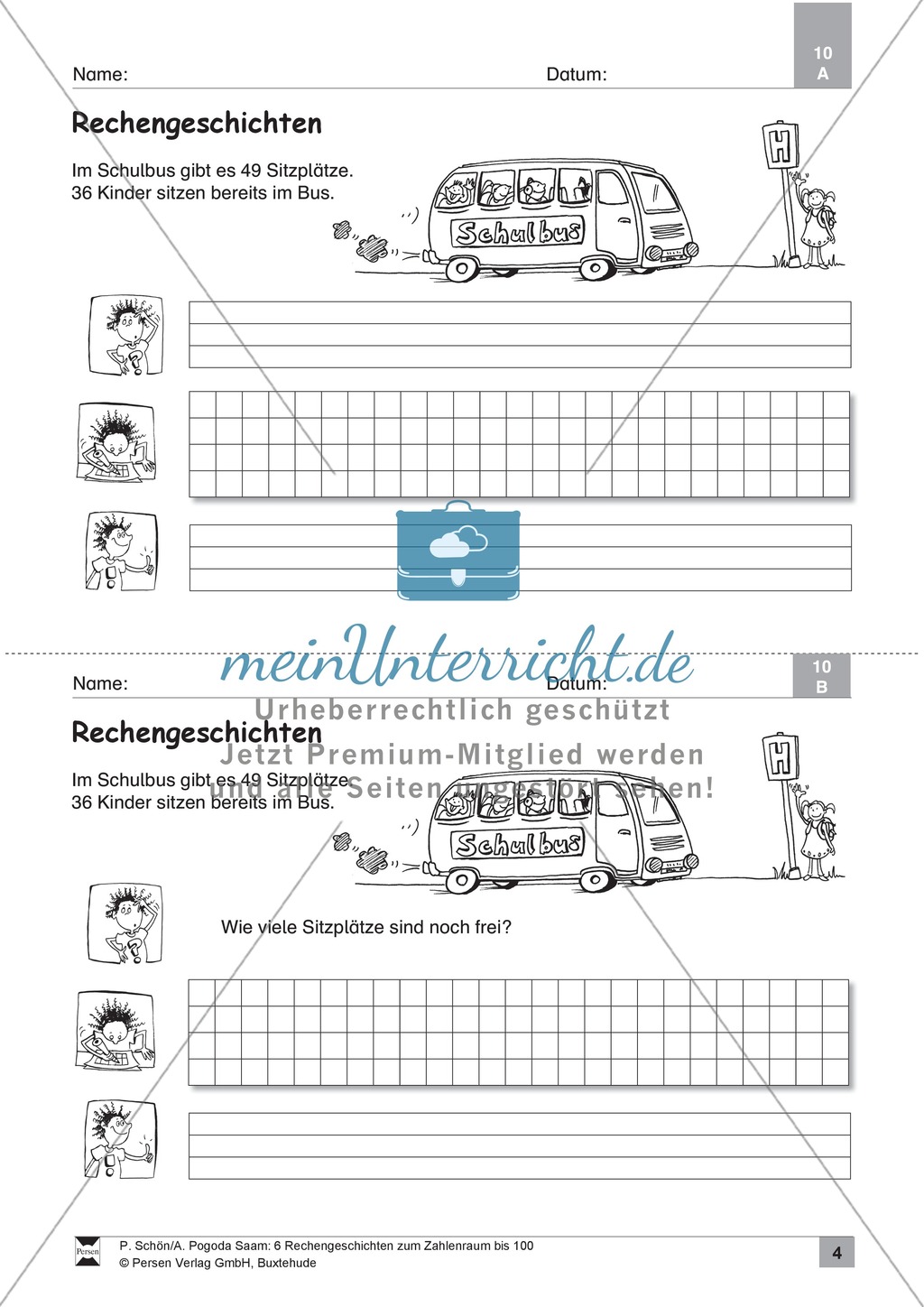 Rechengeschichten zum Umgang mit Zahlen im Zahlenraum bis 100 Preview 4