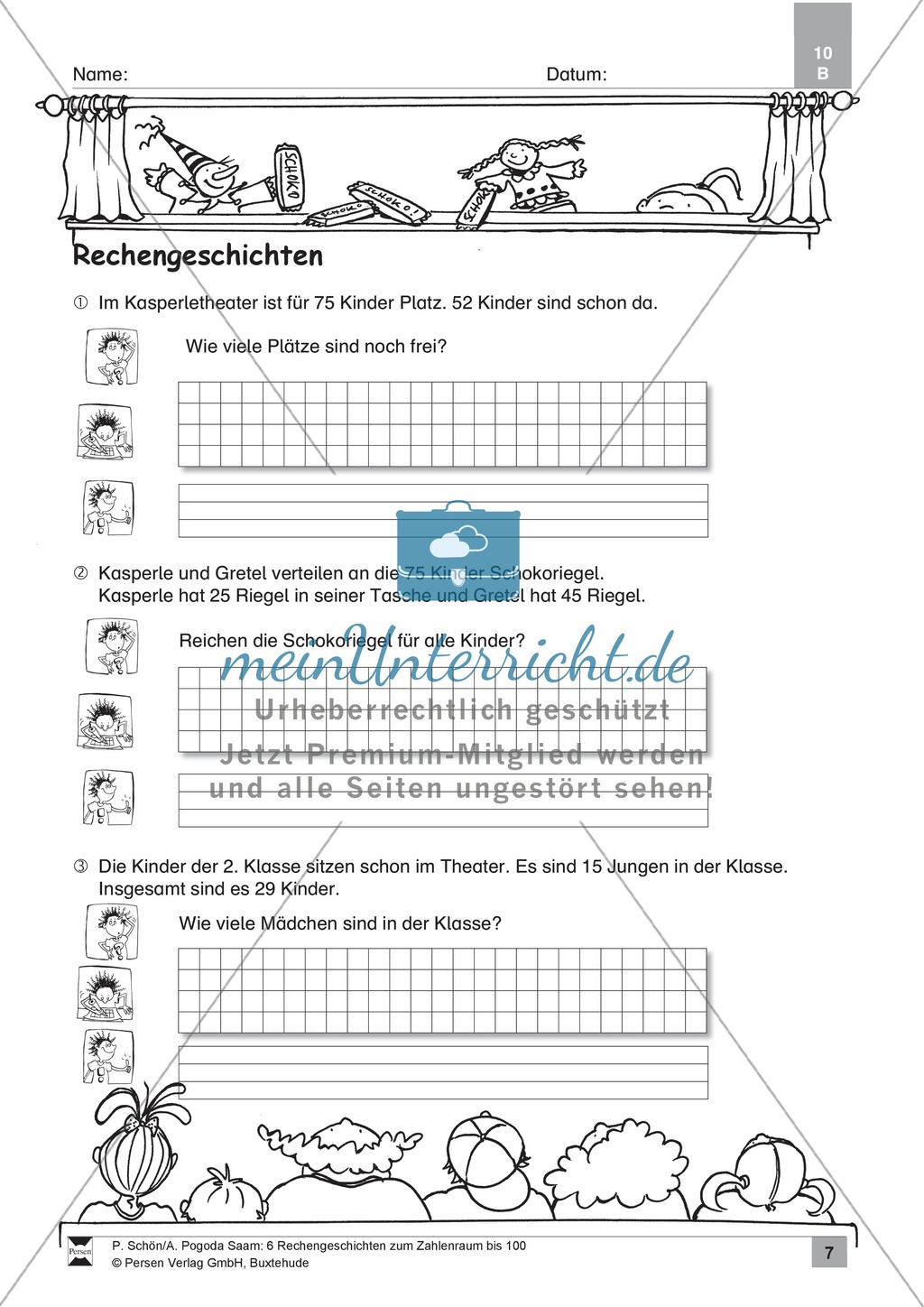 Rechengeschichten zum Umgang mit Zahlen im Zahlenraum bis 100 Preview 7