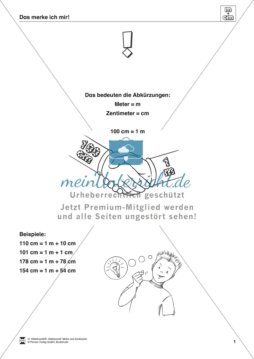 Längeneinheiten Meter und Zentimeter- Wege messen und vergleichen Preview 1