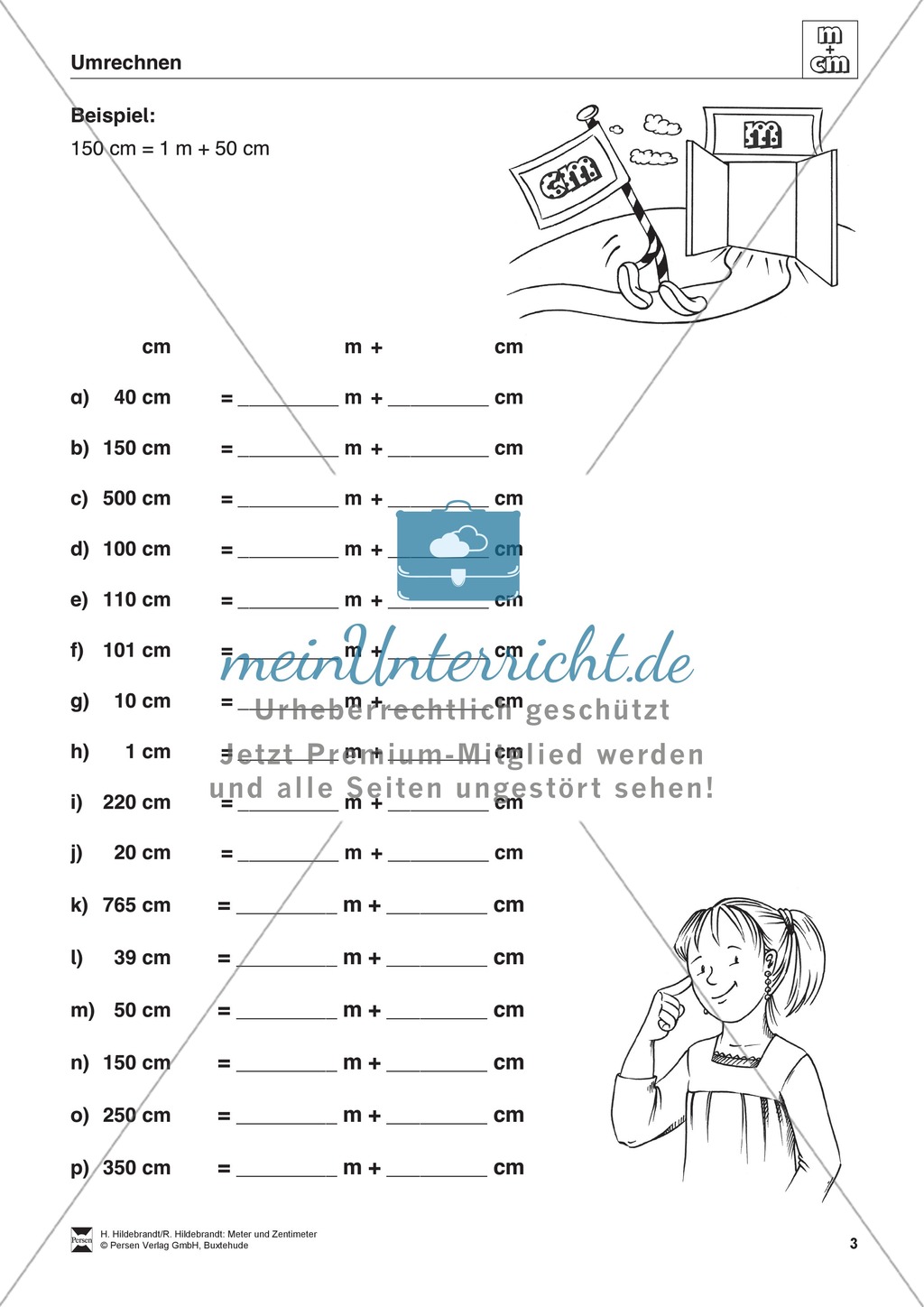 Längeneinheiten Meter und Zentimeter- Wege messen und vergleichen Preview 3