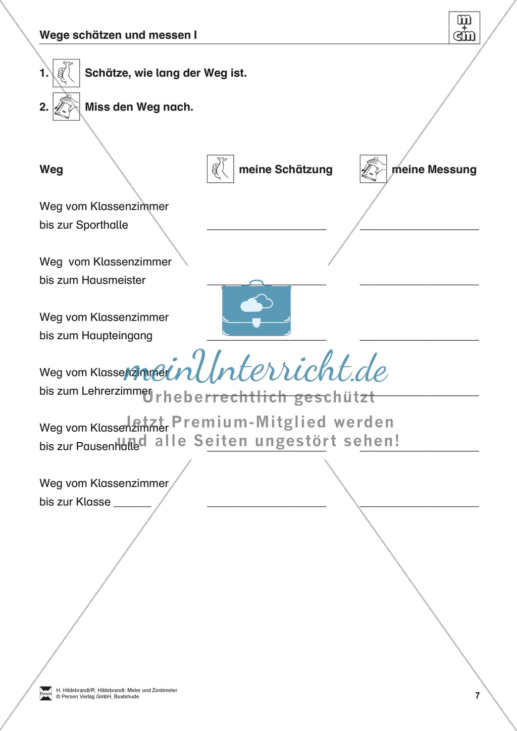 Längeneinheiten Meter und Zentimeter- Wege messen und vergleichen Preview 7