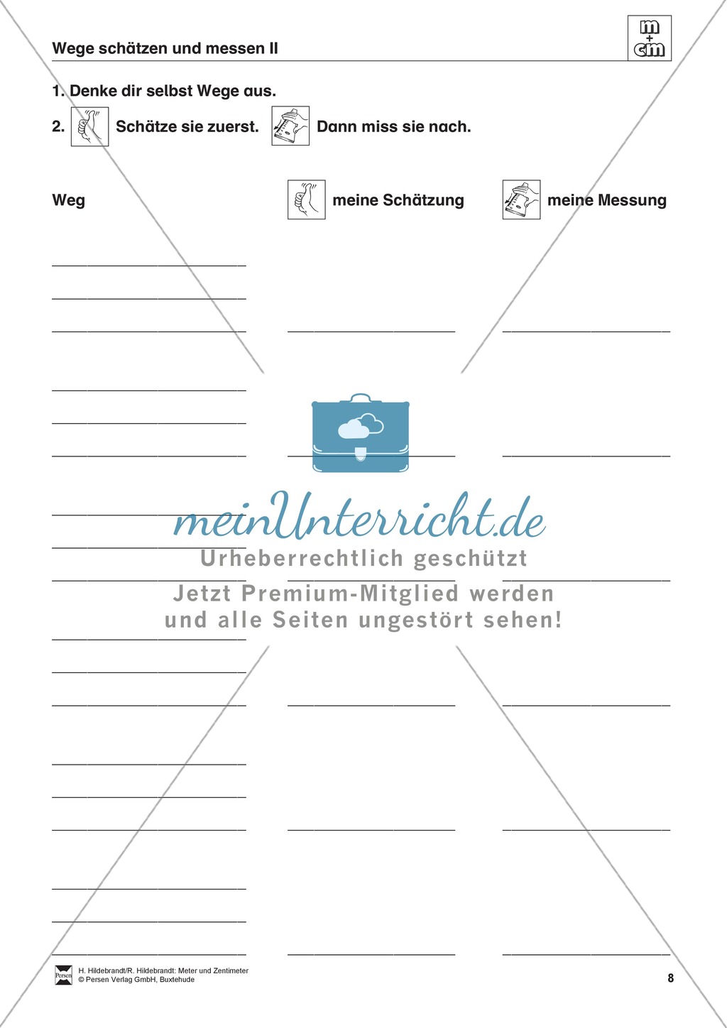 Längeneinheiten Meter und Zentimeter- Wege messen und vergleichen Preview 8