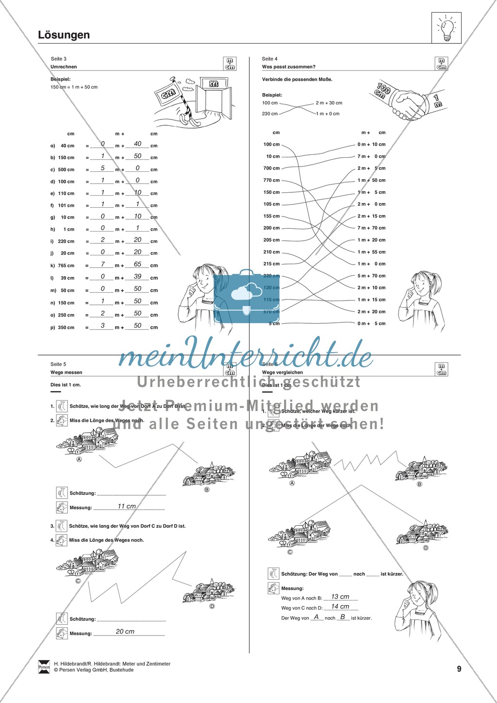 Längeneinheiten Meter und Zentimeter- Wege messen und vergleichen Preview 9