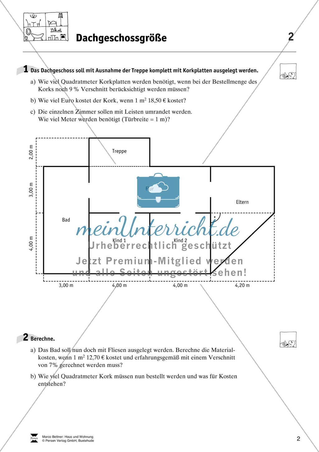 Mathematsche Alltagskompetenz: Die Wohnung vermessen Preview 2