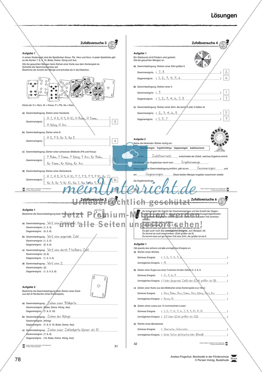 Förderschule Stochastik - Übungen zu Zufallsversuchen Preview 9