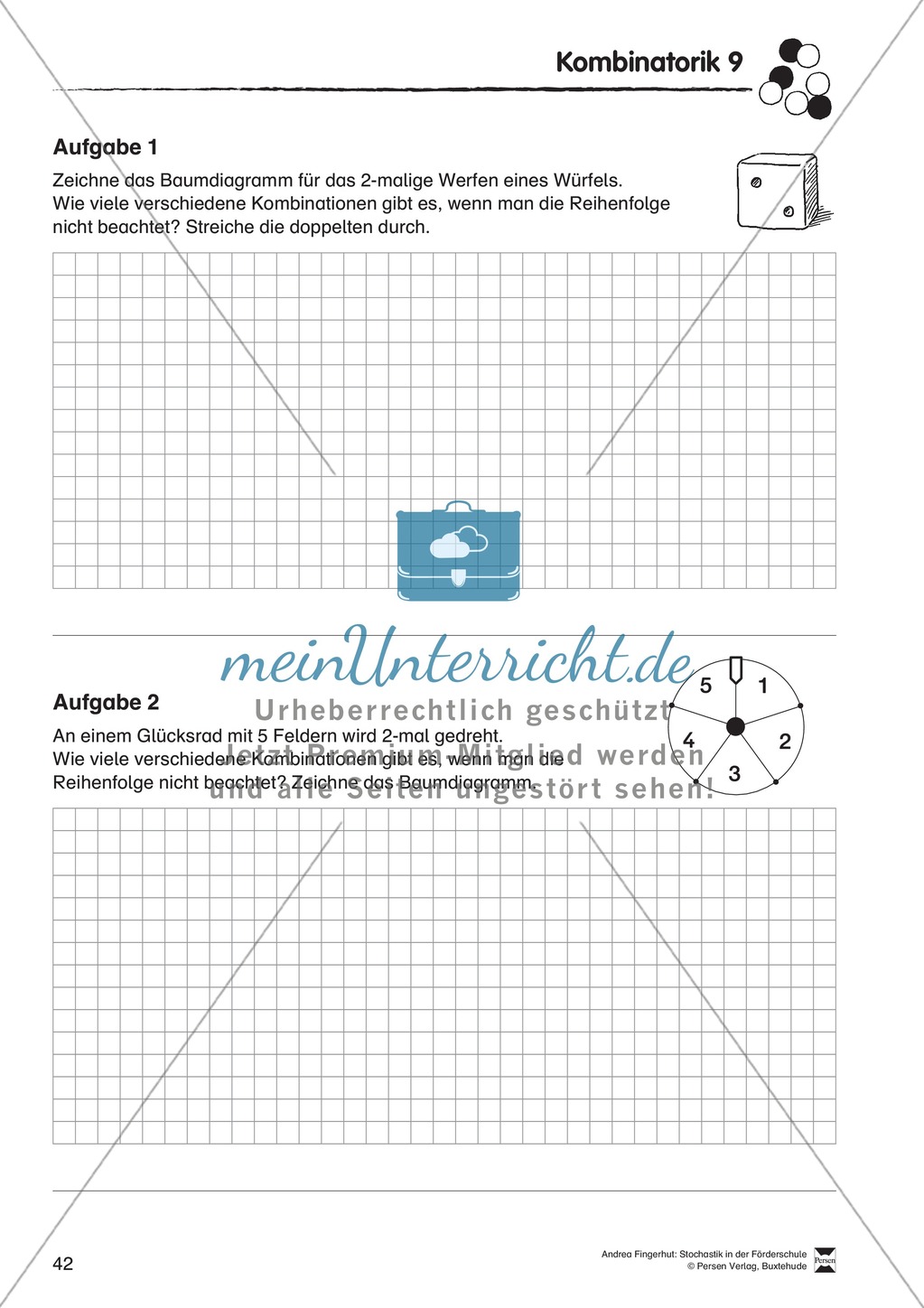 Förderschule Stochastik - Übungen zur Kombinatorik Preview 9