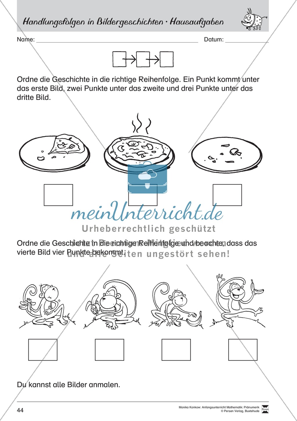 Pränumerik üben: Lineare Reihenfolgen Preview 16