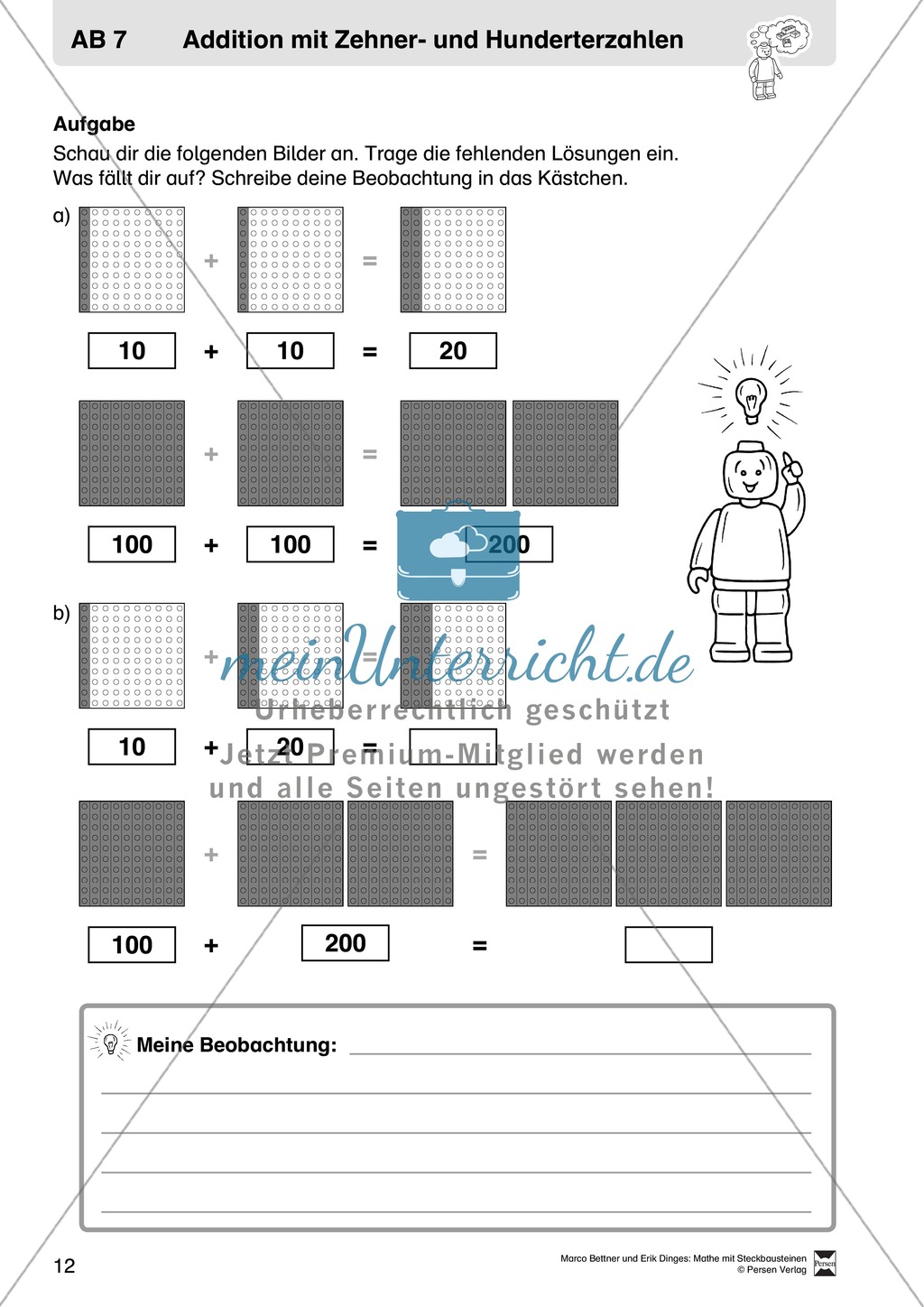 Kopiervorlagen mit praktischen Aufgaben zur Addition Preview 1
