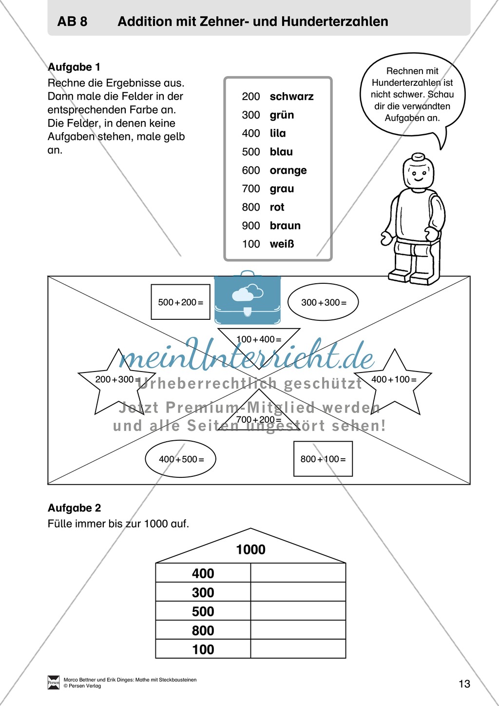 Kopiervorlagen mit praktischen Aufgaben zur Addition Preview 2