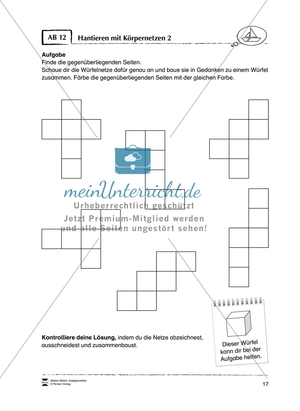 Arbeitsblätter zur Schulung des räumlichen Vorstellungsvermögens Preview 12