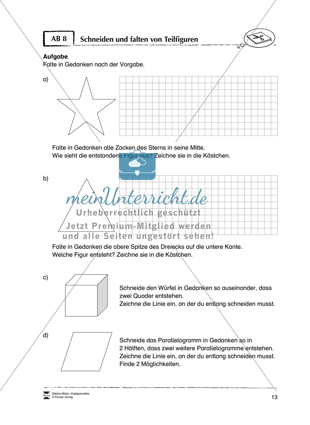 Arbeitsblätter zur Schulung des räumlichen Vorstellungsvermögens Preview 8