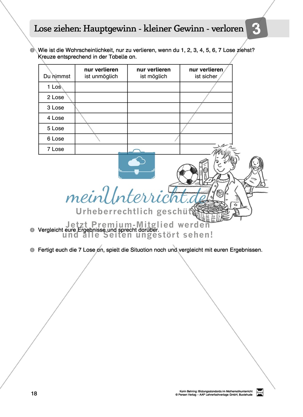 Bildungsstandards im Mathematikunterricht umsetzen: Unterrichtsvorschläge zu Daten + Häufigkeit + Wahrscheinlichkeit Preview 10