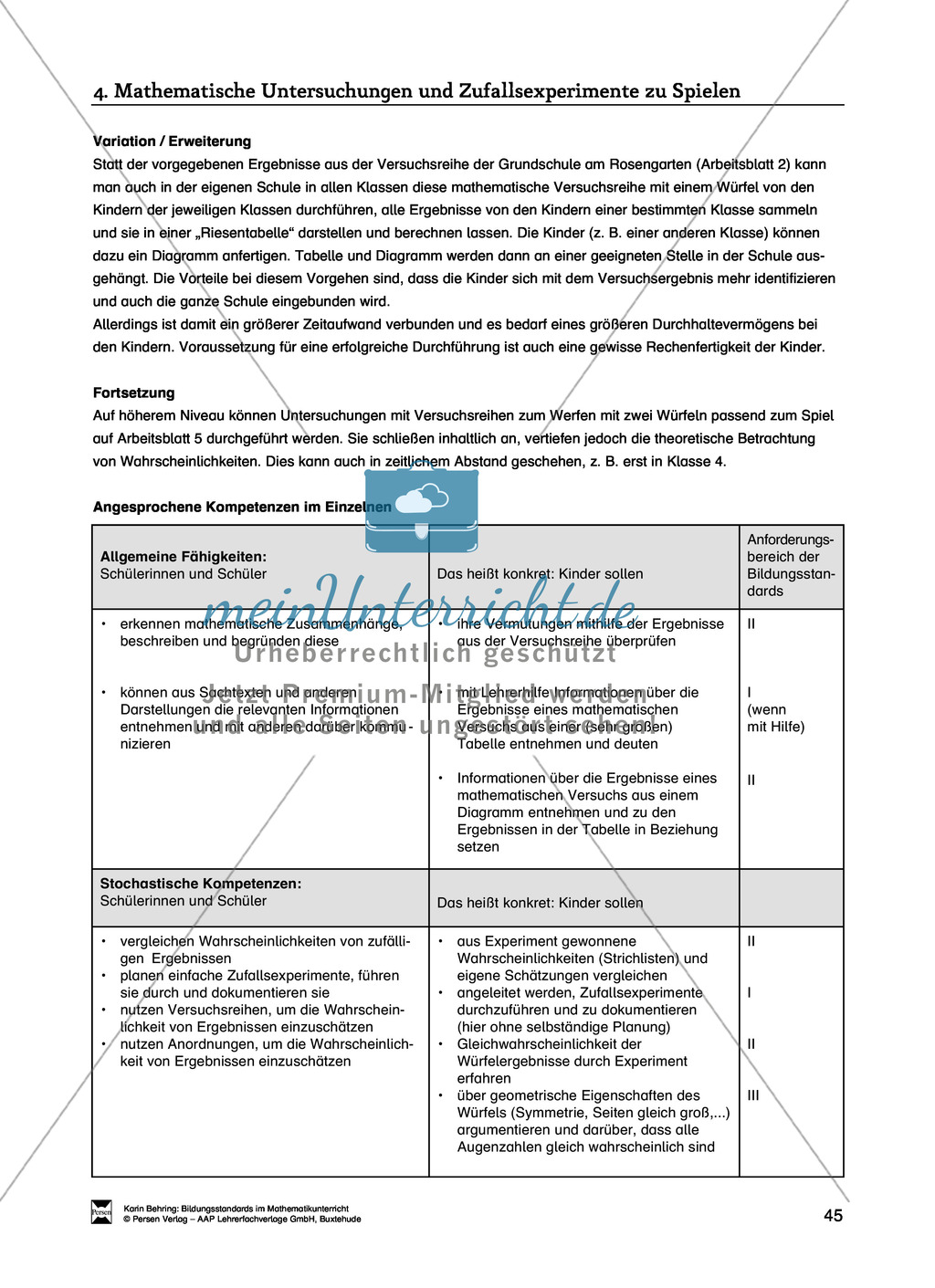 Bildungsstandards im Mathematikunterricht umsetzen: Unterrichtsvorschläge zu Daten + Häufigkeit + Wahrscheinlichkeit Preview 37